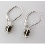 Stříbrné náušnice zirkon hnědý čtverec Náušnice