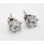 Stříbrné náušnice zirkon kulaté Náušnice