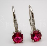 Stříbrné náušnice zirkon modrý čtverec Náušnice