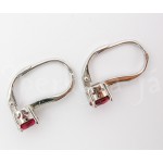 Stříbrné náušnice zirkon modrý čtverec Náušnice