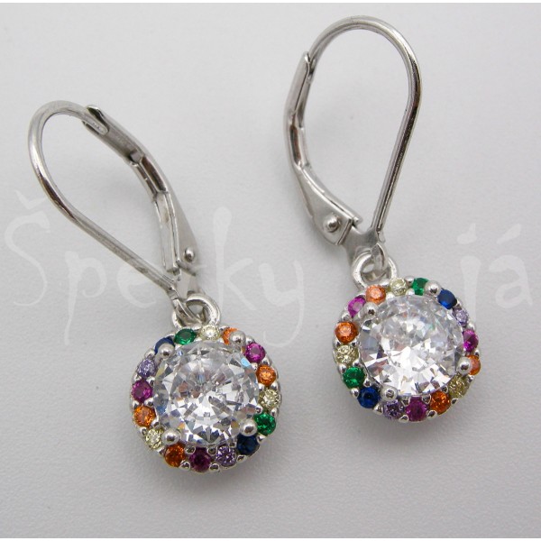 Stříbrné náušnice zirkony kulaté Náušnice