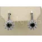 Stříbrné náušnice zirkon černý kulaté Náušnice