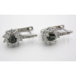 Stříbrné náušnice zirkon černý kulaté Náušnice