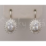 Stříbrné náušnice zirkony ovál Náušnice