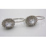 Stříbrné náušnice zirkony ovál Náušnice