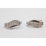 Stříbrné náušnice zirkony vlnka Náušnice