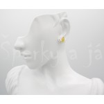 Stříbrné náušnice žlutý jantar šiška Náušnice Stříbrné náušnice žlutý jantar šiška Náušnice