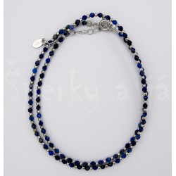 Stříbrná souprava náhrdelník a náramek turmalín granát hematit Soupravy šperků
