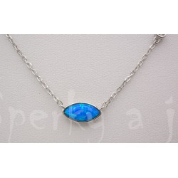 Stříbrný náhrdelník opál šiška