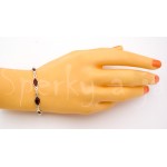 Stříbrný náramek granát šiška Náramky