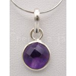 Stříbrný přívěšek ametyst kulatý | SPERKYAJA.CZ