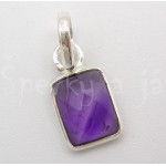 Stříbrný přívěšek ametyst obdélník | SPERKYAJA.CZ