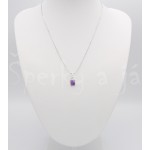 Stříbrný přívěšek ametyst obdélník | SPERKYAJA.CZ