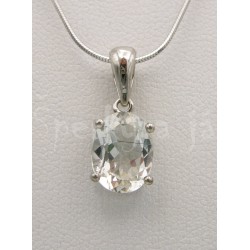 Stříbrný přívěsek bílý topaz ovál Soupravy šperků