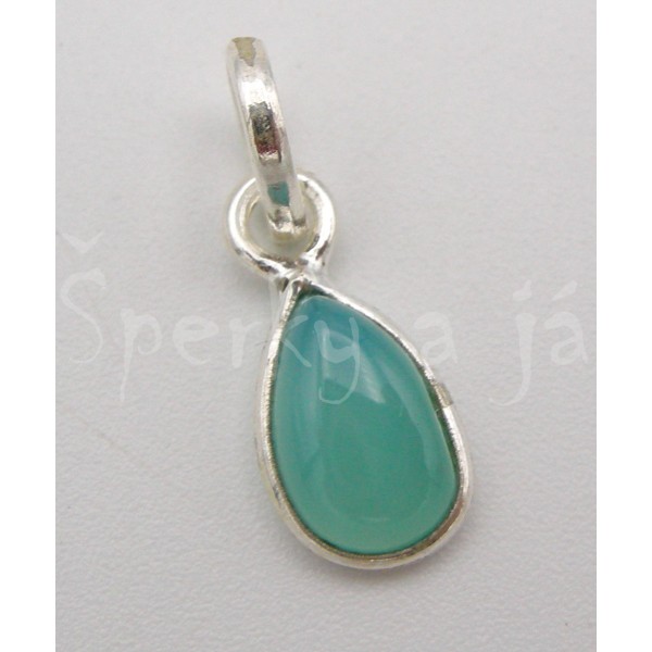 Stříbrný přívěšek chalcedon kapka | SPERKYAJA.CZ