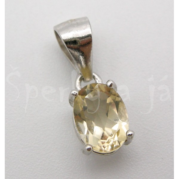 Stříbrný přívěšek citrín  ovál | SPERKYAJA.CZ