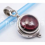 Stříbrný přívěšek granát kulatý  | SPERKYAJA.CZ