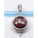 Stříbrný přívěšek granát kulatý  | SPERKYAJA.CZ