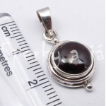 Stříbrný přívěšek granát kulatý  | SPERKYAJA.CZ