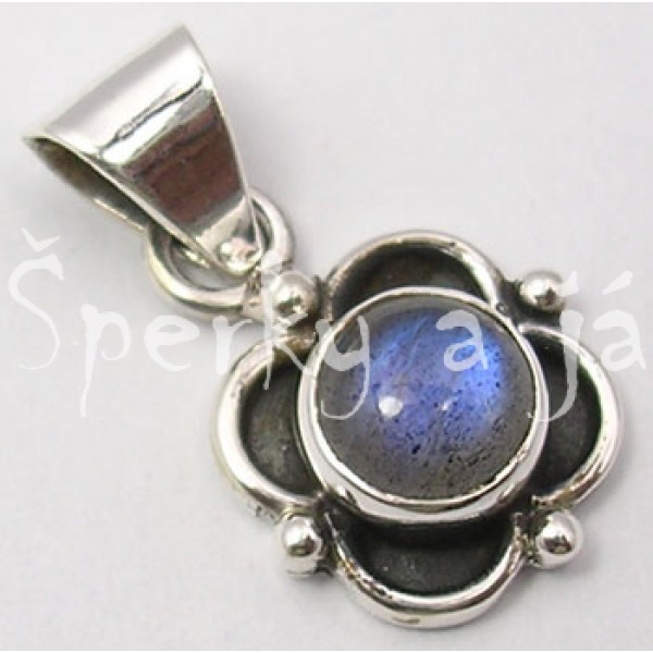 Stříbrný přívěšek labradorit květina | SPERKYAJA.CZ