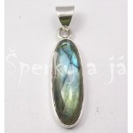 Stříbrný přívěšek labradorit ovál dlouhý Přívěšky