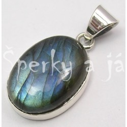 Stříbrný přívěšek labradorit ovál