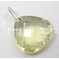 Stříbrný přívěšek lemon citrín široká kapka Přívěšky