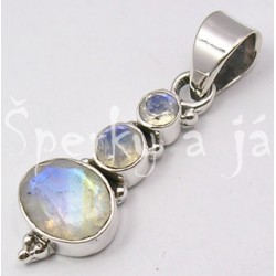 Stříbrný přívěšek měsíční kámen sněhulák Přívěšky