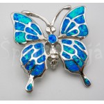 Stříbrný přívěšek motýl opál Přívěšky