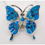 Stříbrný přívěšek motýl opál Přívěšky