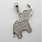 Stříbrný přívěšek slon zirkony  Přívěšky