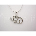 Stříbrný přívěšek slon zirkony  Přívěšky