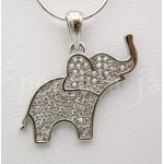 Stříbrný přívěšek slon zirkony  Přívěšky