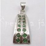 Stříbrný přívěšek smaragd vodopád Přívěšky