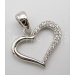Stříbrný přívěšek srdce zirkony  | SPERKYAJA.CZ