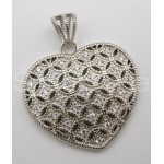 Stříbrný přívěšek srdce zirkony  | SPERKYAJA.CZ