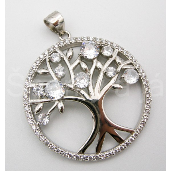 Stříbrný přívěšek sstrom zirkony  | SPERKYAJA.CZ