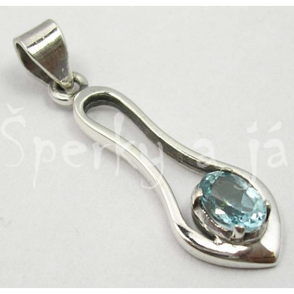 Stříbrný přívěšek topaz hruška Přívěšky