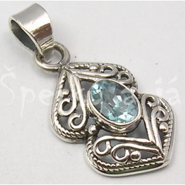 Stříbrný přívěšek topaz šiška | SPERKYAJA.CZ