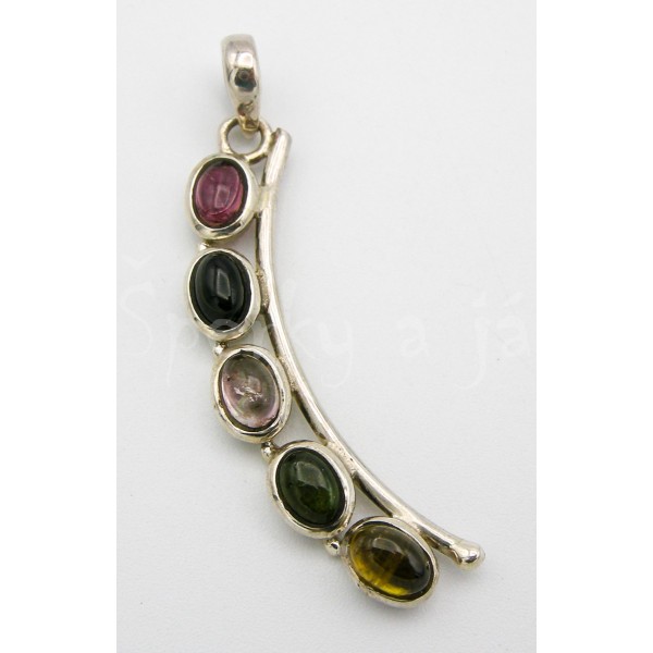 Stříbrný přívěšek  turmalín vodopád Přívěšky