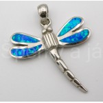 Stříbrný přívěšek vážka opál | SPERKYAJA.CZ