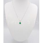 Stříbrný přívěšek zelený onyx kulatý Přívěšky