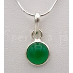 Stříbrný přívěšek zelený onyx kulatý Přívěšky
