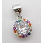 Stříbrný přívěšek zirkony kulatý | SPERKYAJA.CZ