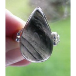 Stříbrný prsten achát kapka Prsteny