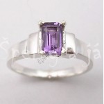 Stříbrný prsten ametyst obdélník Prsteny