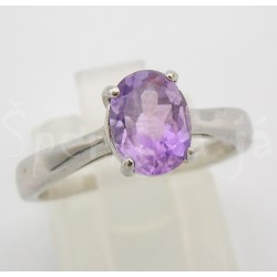 Stříbrný prsten ametyst ovál Prsteny