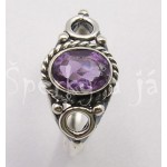 Stříbrný prsten ametyst ovál Prsteny