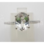 Stříbrný prsten bílý topaz ovál Prsteny Stříbrný prsten bílý topaz ovál Prsteny