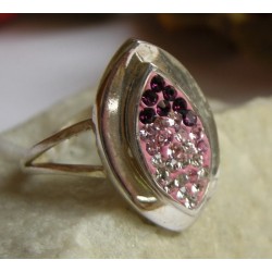 Stříbrný prsten broušené krystaly Prsteny